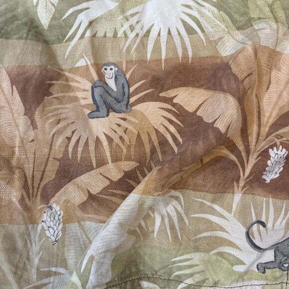 Tommy Bahama Silk Hawaiian Shirt Floral Monkeys Mens Medium - Picture 15 of 15